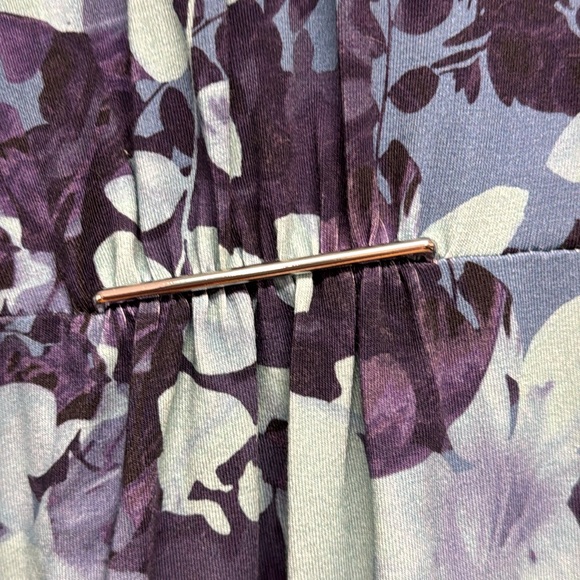 Soft Surroundings Blue Floral Midi Dress Sz 1X - Picture 4 of 8